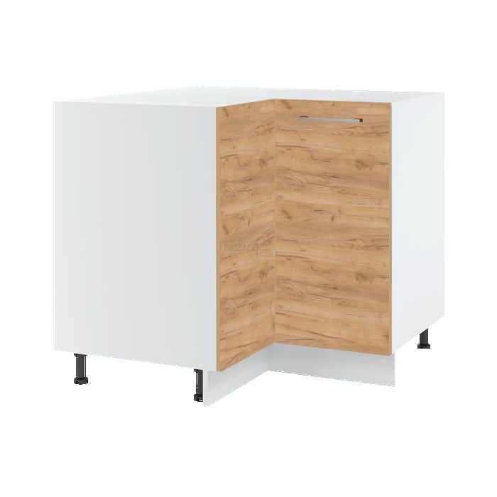 Mueble bajo esquinero Bellissi de roble con 2 puertas, 90/90 cm de ancho - Cuisineandcie