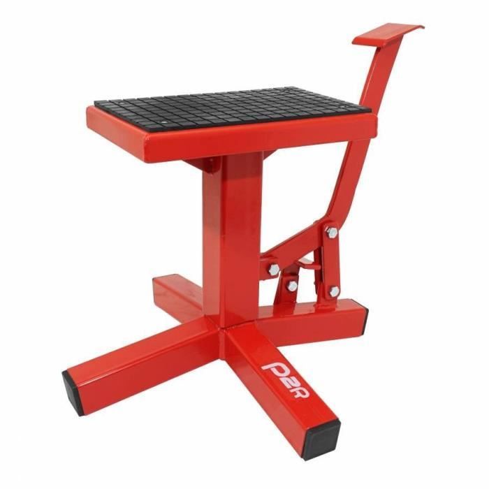 Motorcycle lift - P2R - Foot pedal stand - Red steel - Adjustable height 320-400mm - Universal