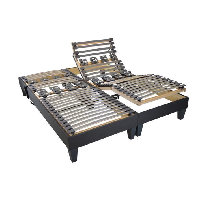 Elektrisch verstelbare bedbodem - Rochereau - 90x200 cm - Gemengde vering - Lendensteun