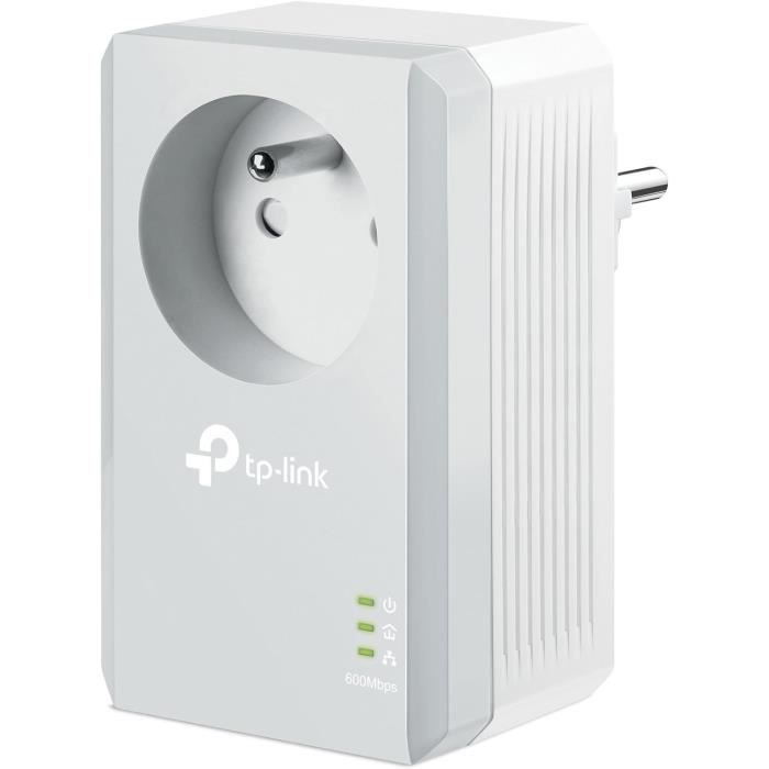 CPL 600 Mbps 1 Pack - TP-Link TL-PA4015P - Prise CPL avec 1 Port Ethernet et Prise Intégrée - Boitier CPL 1 PACK