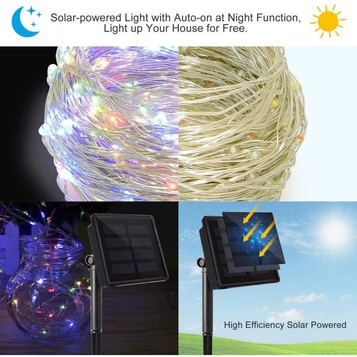 Luci a stringa solari - 200 LED - 8 modalità - 22 m - Impermeabili IP65