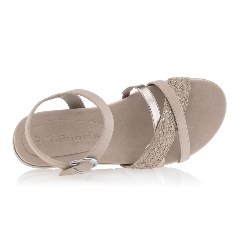 Beige sandaler / skor med öppen tå för kvinnor