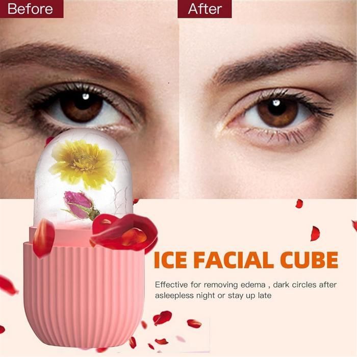 Rodillo facial de hielo para rostro, ojos y cuello, acondicionamiento natural y cuidado de la piel, bolsas debajo de los ojos.