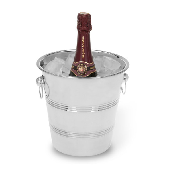 Cooler wiaderko na lód do chłodzenia szampana srebrne 6,5 L