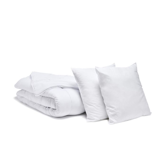 Pacchetto economico: Piumino di peso medio 220x240 cm + 2 cuscini morbidi 60x60 cm - Per letto matrimoniale - BLUE CALIN