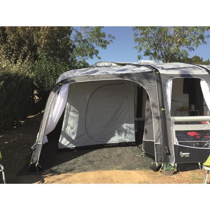 Indoor room with inflatable awning