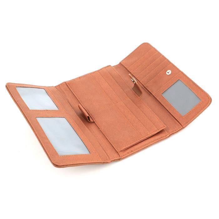 Porte Chéquier Femme en Cuir Souple - Flora Co Paris - Camel