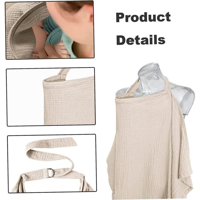 Couverture d'allaitement, Couverture d'allaitement allaitée Respirante avec Une Sangle réglable, Un châle d'allaitement Doux