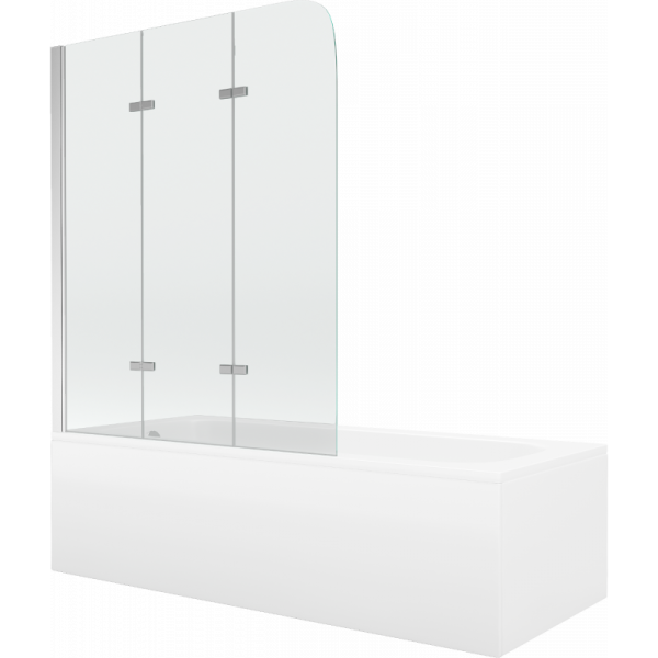 Wanna prostokątna Mexen Vega 150x70cm z obudową i parawanem 3-skrzydłowym