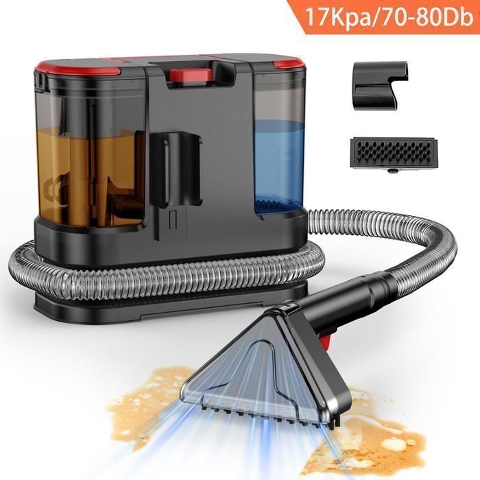 Tragbarer Fleckenentferner – 800 W/17 kPa/1,5 m Schlauch – 5 m Netzkabel – 1,8 l/1,3 l Tank – Polsterreiniger für Sofas