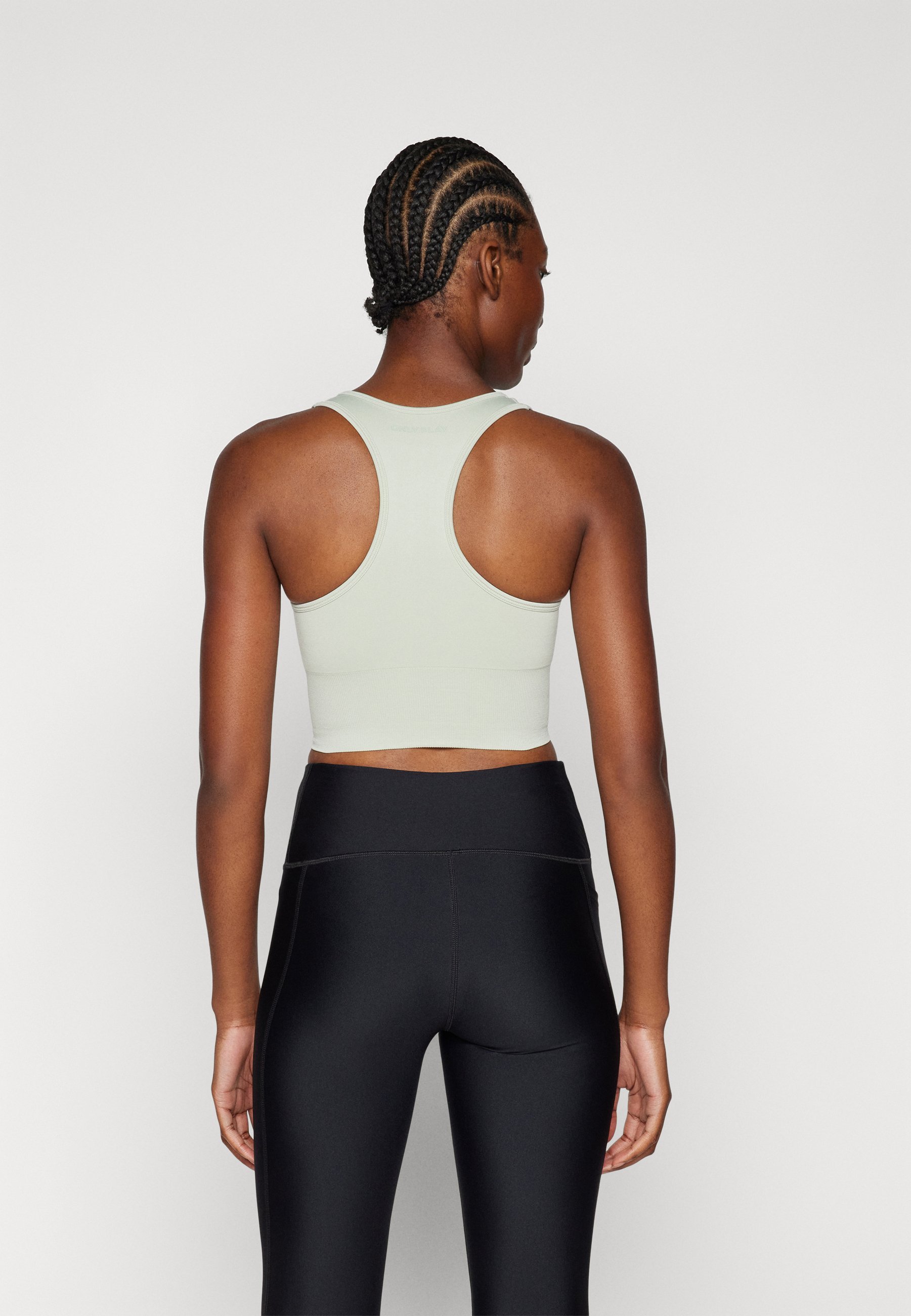 ONLY Play ONPDAISY-2 SEAM LONG BRA - Sportbeha met gemiddelde ondersteuning - aquagrijs