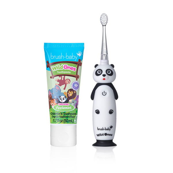 Cepillo de dientes Baby WildOnes - Panda y pasta de dientes de menta y manzana