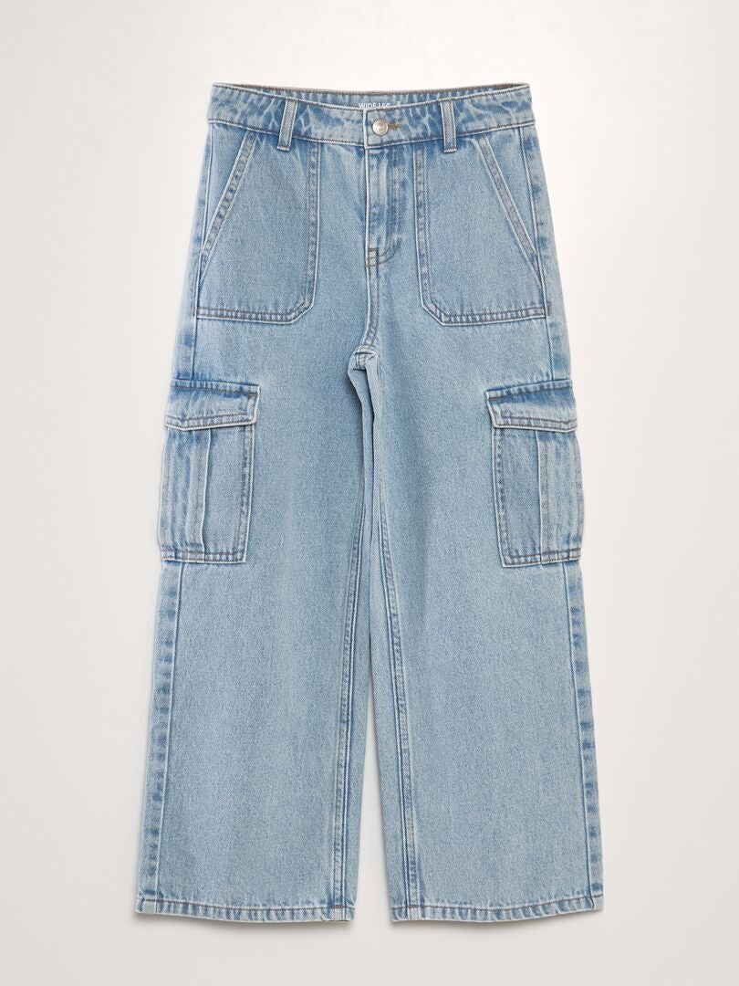 Spijkerbroek met wijde pijpen - BLAUW