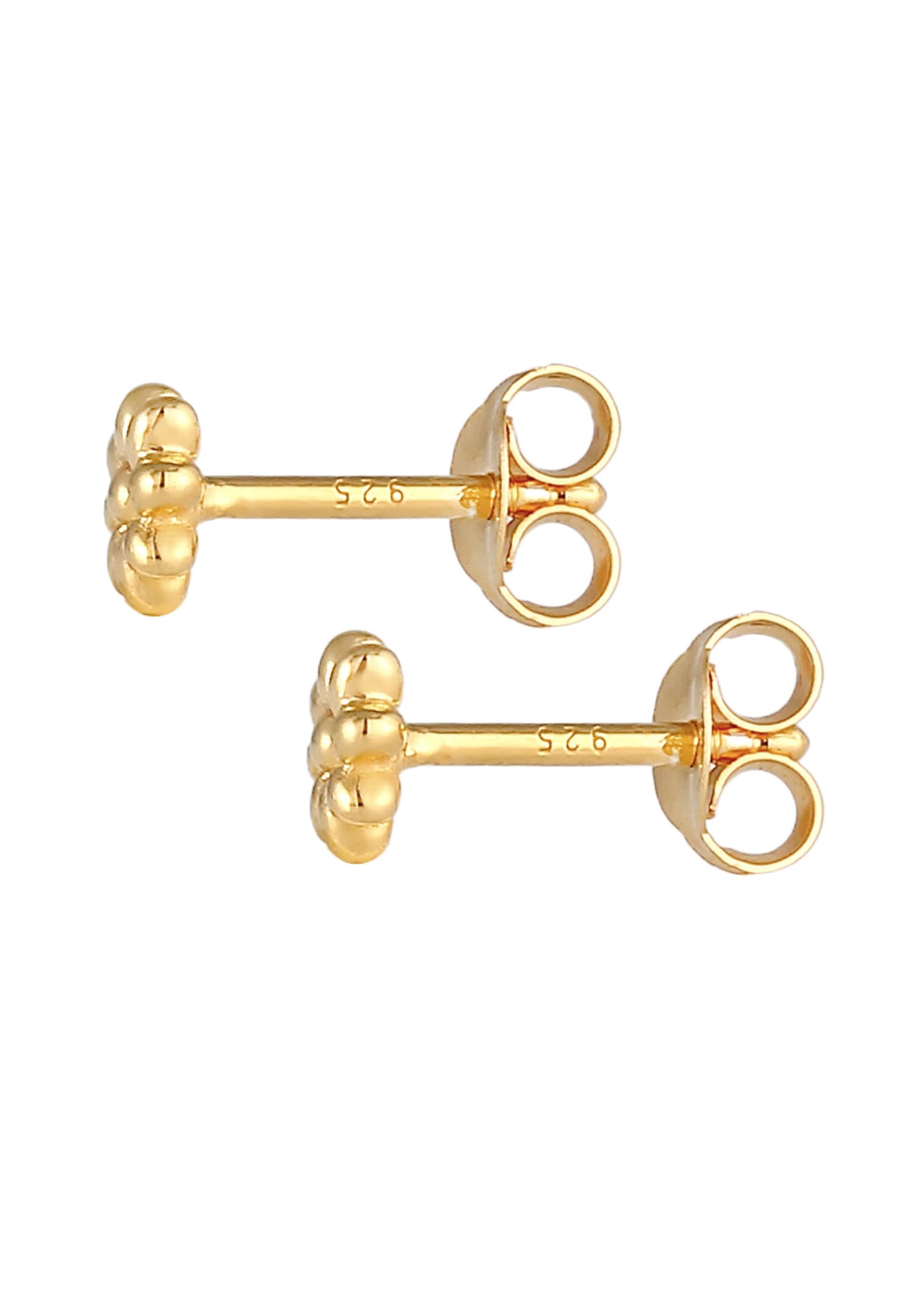 Elli Boucles d'oreilles dames marguerite nature fleur tendance en argent 925 plaqué or