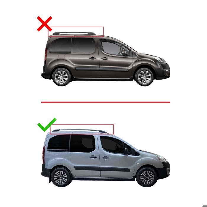 Compatibel met Peugeot Partner 2 Tepee 2008-2018 ACE-1 dakdragers/bagagedrager, grijs aluminium, 2 stangen