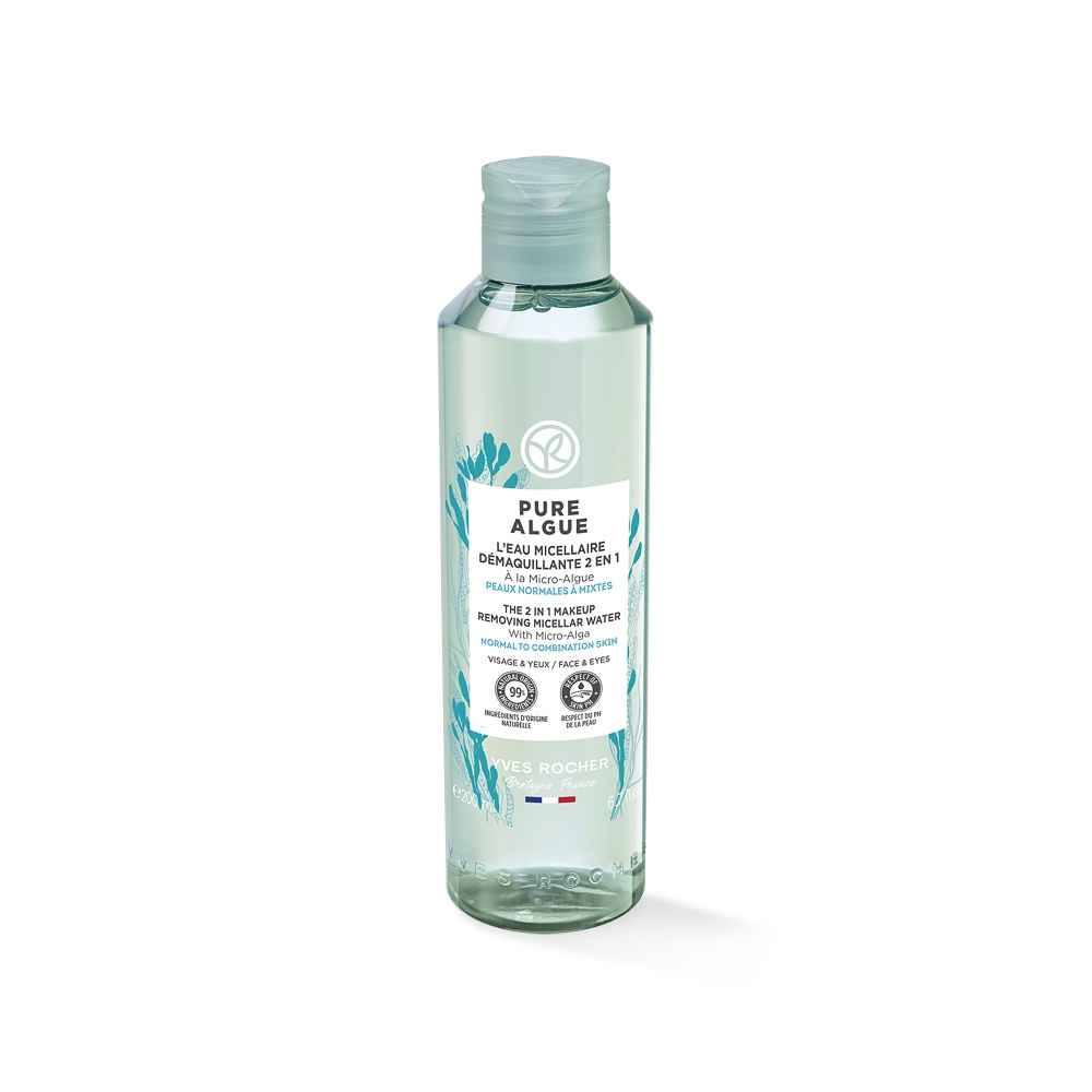 Água Micelar de Limpeza 2 em 1 com Algas Puras - 200ml