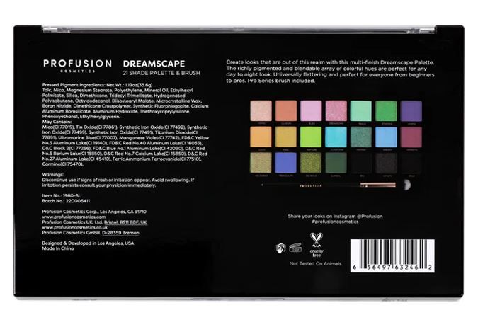 „Dreamscape“ 21 atspalvio šepetėlių paletė Akių šešėlių ir makiažo paletės