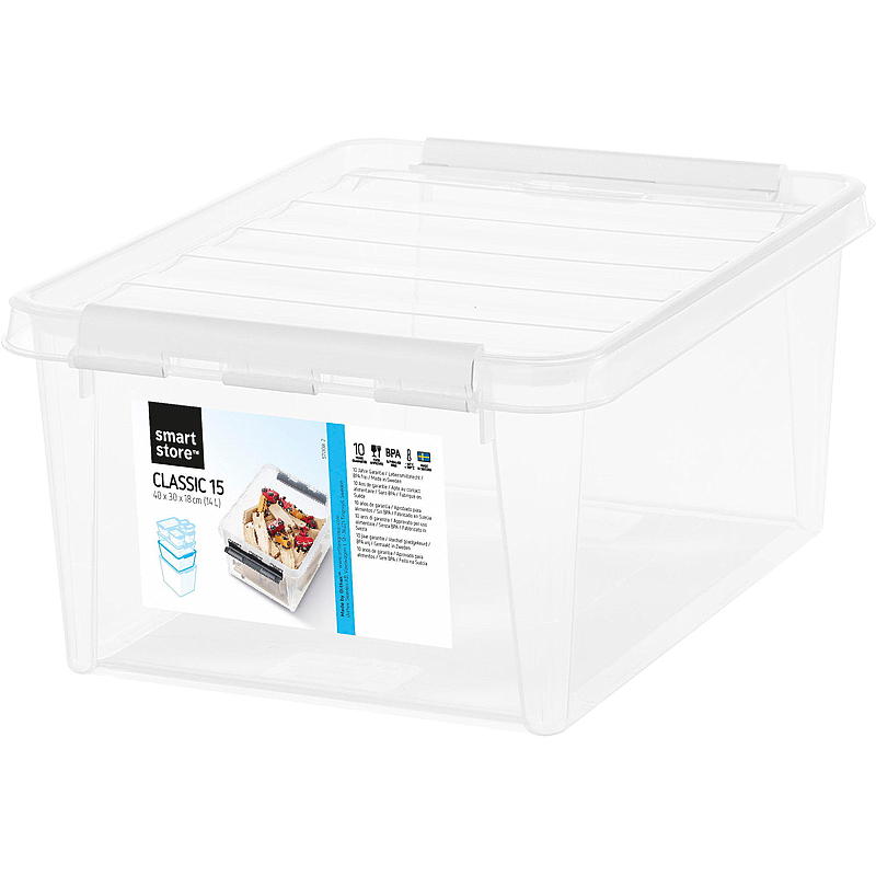 Contenitore SmartStore™ con coperchio, 14 litri, L40 x P30 x H18 cm