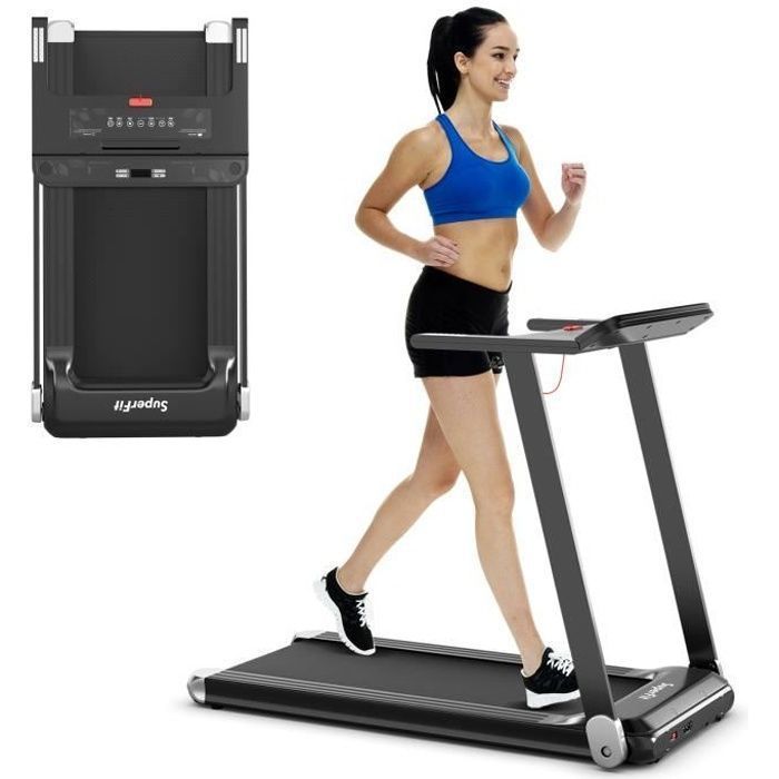 COSTWAY Opvouwbare loopband met app-bediening, 0,96-12 km/u, Bluetooth, 12 programma's, led-display en apparaathouder, zilver