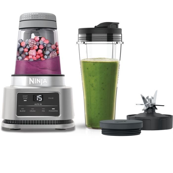 Liquidificador 2 em 1 - NINJA - CB100EU - 1100 W - Copo de 700 ml - Tigela de 400 ml - Prata