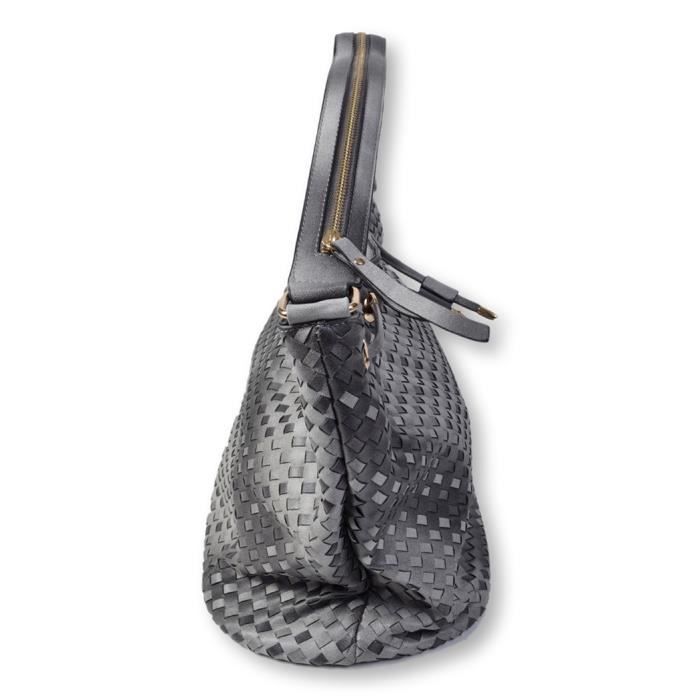 Bolso de mano - TOM & EVA PARIS - Modelo gris - 100% PU - Compartimento con cremallera - Mujer