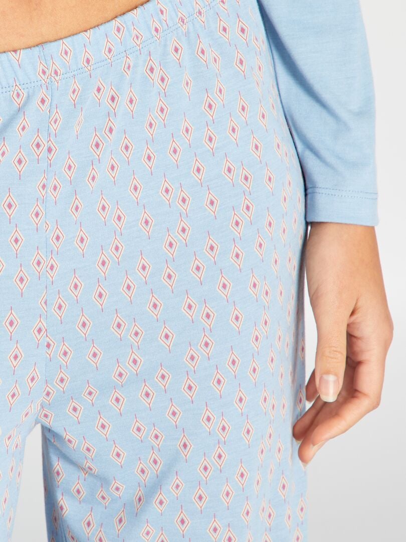 Conjunto de pijama de dos piezas (camiseta y pantalón) - AZUL