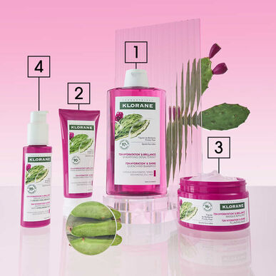 Klorane Prickly Pear 72h Hydration & Shine Plump Mask, viikunaöljyä sisältävä naamio, 72 tunnin kosteutus elottomille hiuksille, 250ml