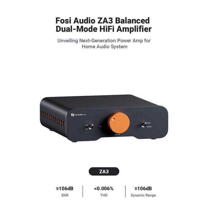 Amplificador de potencia estéreo HiFi - RNCYN - Clase D - Entrada XLR/RCA - 2 canales (2.0)