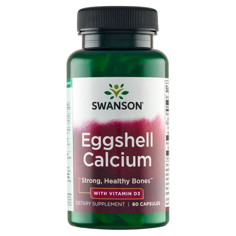 Swanson Eggshell Wapń + Witamina D3 Kapsułki