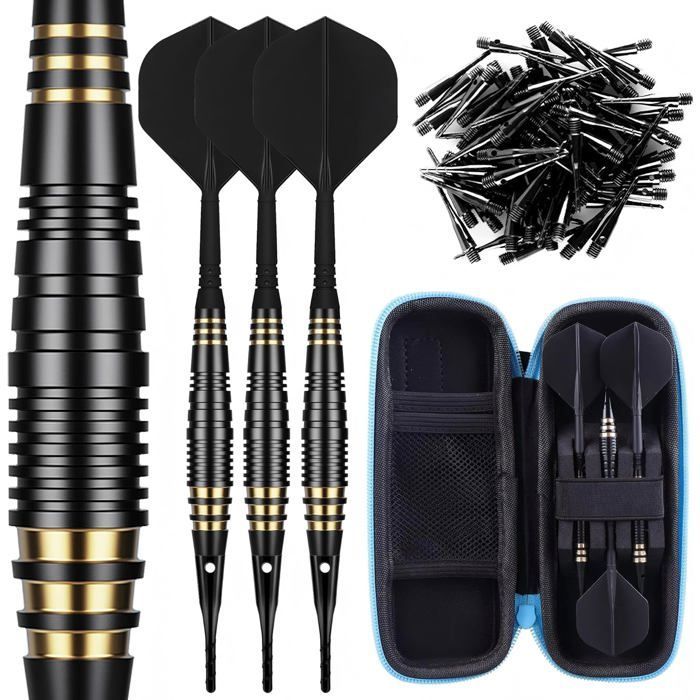 Darts mit Kunststoffspitzen, 3 Darts für elektronische Dartscheiben [18 g], professionelles Dartscheiben-Set mit 30 Spitzen für Dartscheiben