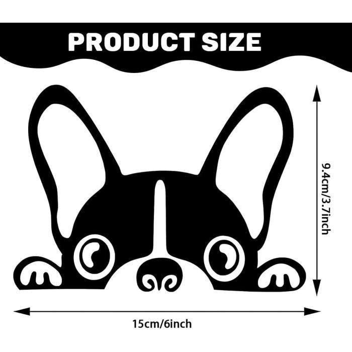 Pegatina decorativa de perro de 2 piezas, decoración exterior para coche, diseño de bulldog para coche y nevera.