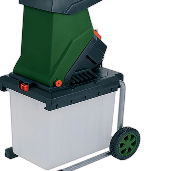Trituradora de jardín de 2500 W para compostaje y acolchado.