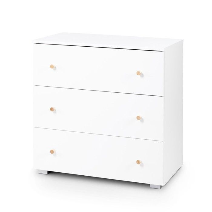 KAROLINA II Baby Cot Set 120x60 and 3-Drawer Changing Table White / Pine