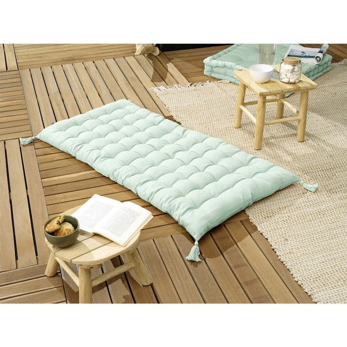 SOPHIE - Materasso da pavimento con nappe 60x120 cm, cotone, colore menta
