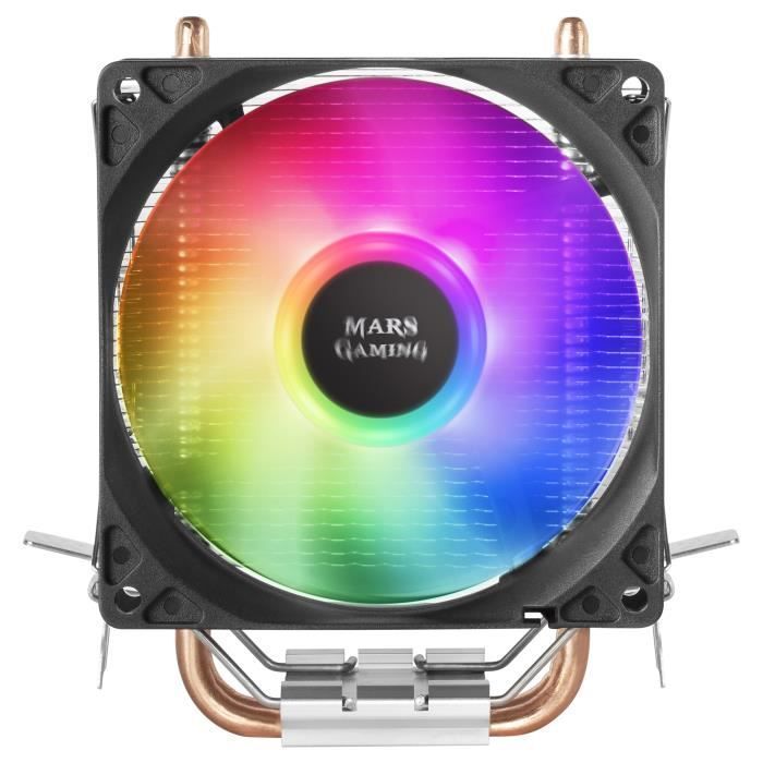 ARGB CPU-koeler - Mars Gaming - MCPUARGB - 130W TDP - 2 HCT-heatpipes - Radiator met hoge dichtheid