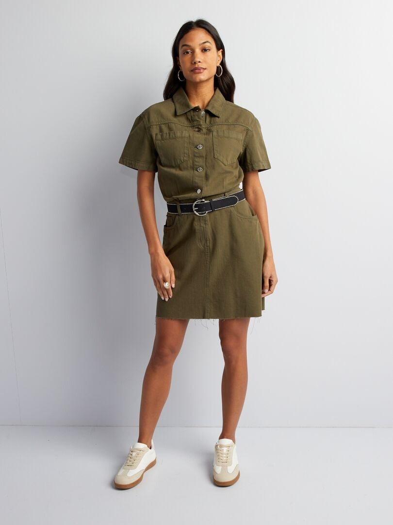 Vestido jeans - cáqui