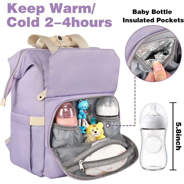 KENLUMO Diaper Backpack with Baby Changing Mat – Large Capacity Waterproof Multifunctional Diaper Bag Travel Bag