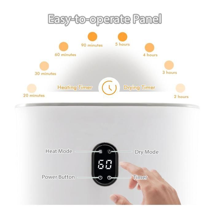 LIFEZEAL Scaldasalviette elettrico da 35 litri - Con modalità di asciugatura e funzione timer - Per bagno, accappatoio, coperta