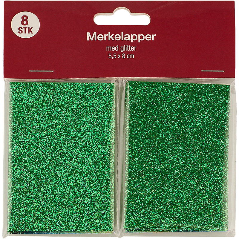 Hem Presentetiketter 8-pack glitter
