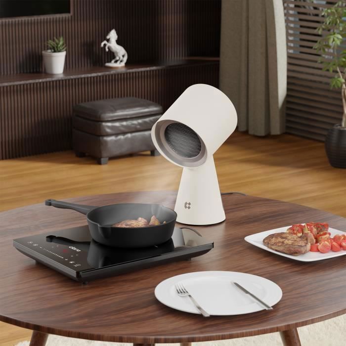 CIARRA Hotte Aspirante Portable Pose Libre Extracteur de Cuisine 3pcs Filtres Blanc