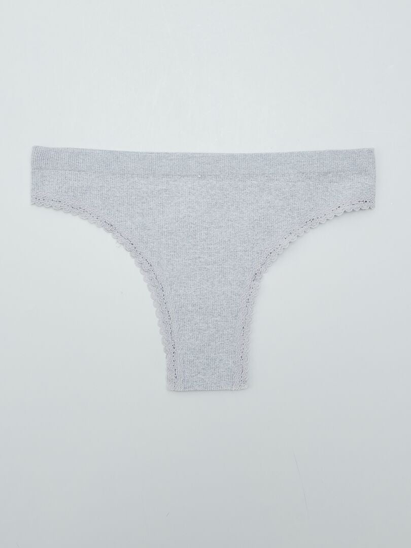 Set van 2 geribbelde teenslippers - GRIJS