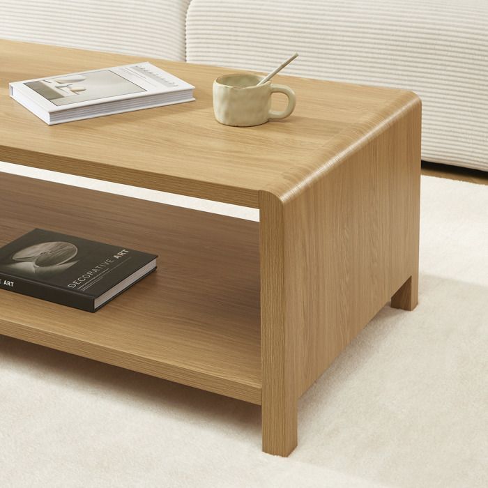Mesa de centro UTICA con efecto roble - Madera