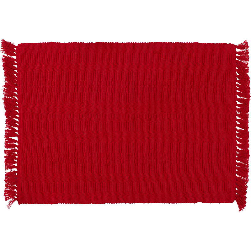 Home Runner 33x45 cm rot mit Fransen
