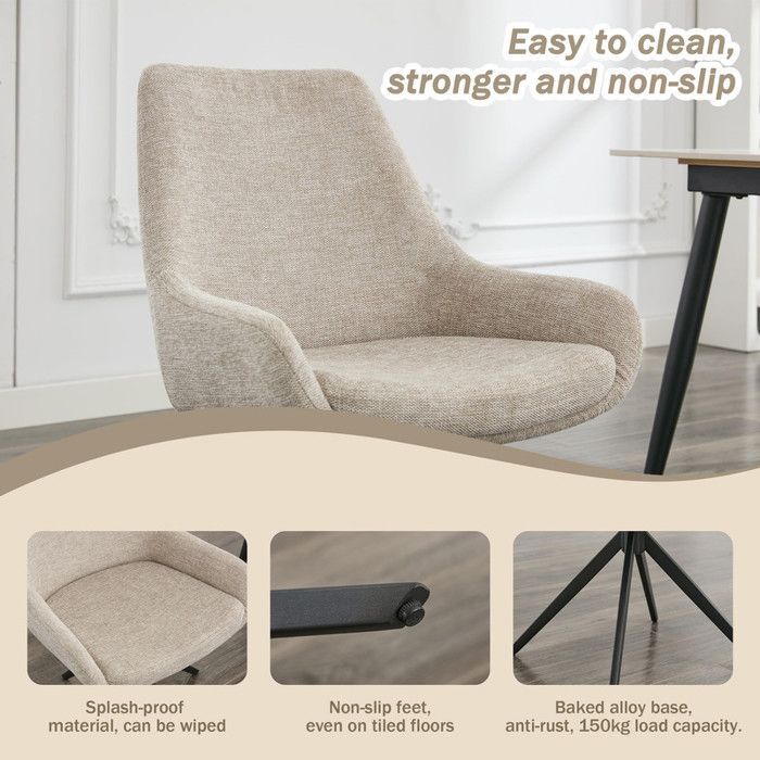 DYHOME lot de 6 chaises salle a manger, chaise de salle à manger pivotante, chaise de salle à manger sans accoudoirs,  gris