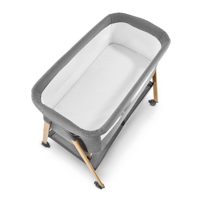 Cuna colecho independiente con colchón - MobySystem - Cuna de 0 a 6 meses, cama de viaje plegable, malla transpirable, ruedas con freno