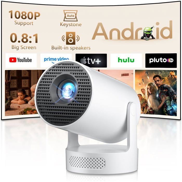 Mini Vidéoprojecteur Compatible 4K 1080P, Projecteur Video Avec Wifi 6 Bt Android 11.0, Correction Automatique Du Trapèze, R[XV58]