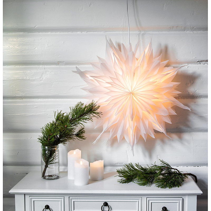 Stella di Natale Light IT 70 cm, fiocco di neve