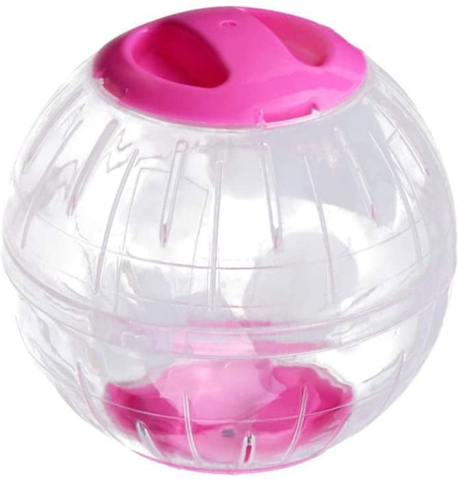 Boule d'exercice - AUCUNELY - Hamster - Rose - Plastique - 12 cm