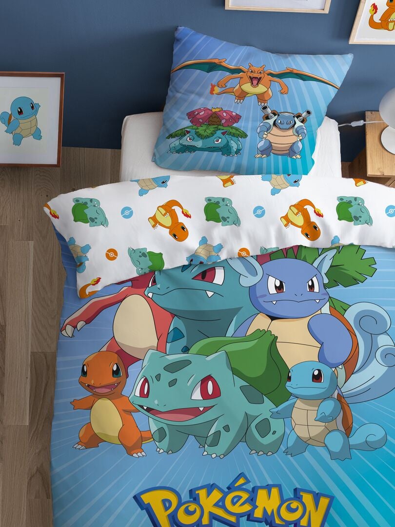 Juego de ropa de cama de Pokémon - Tamaño individual - AZUL