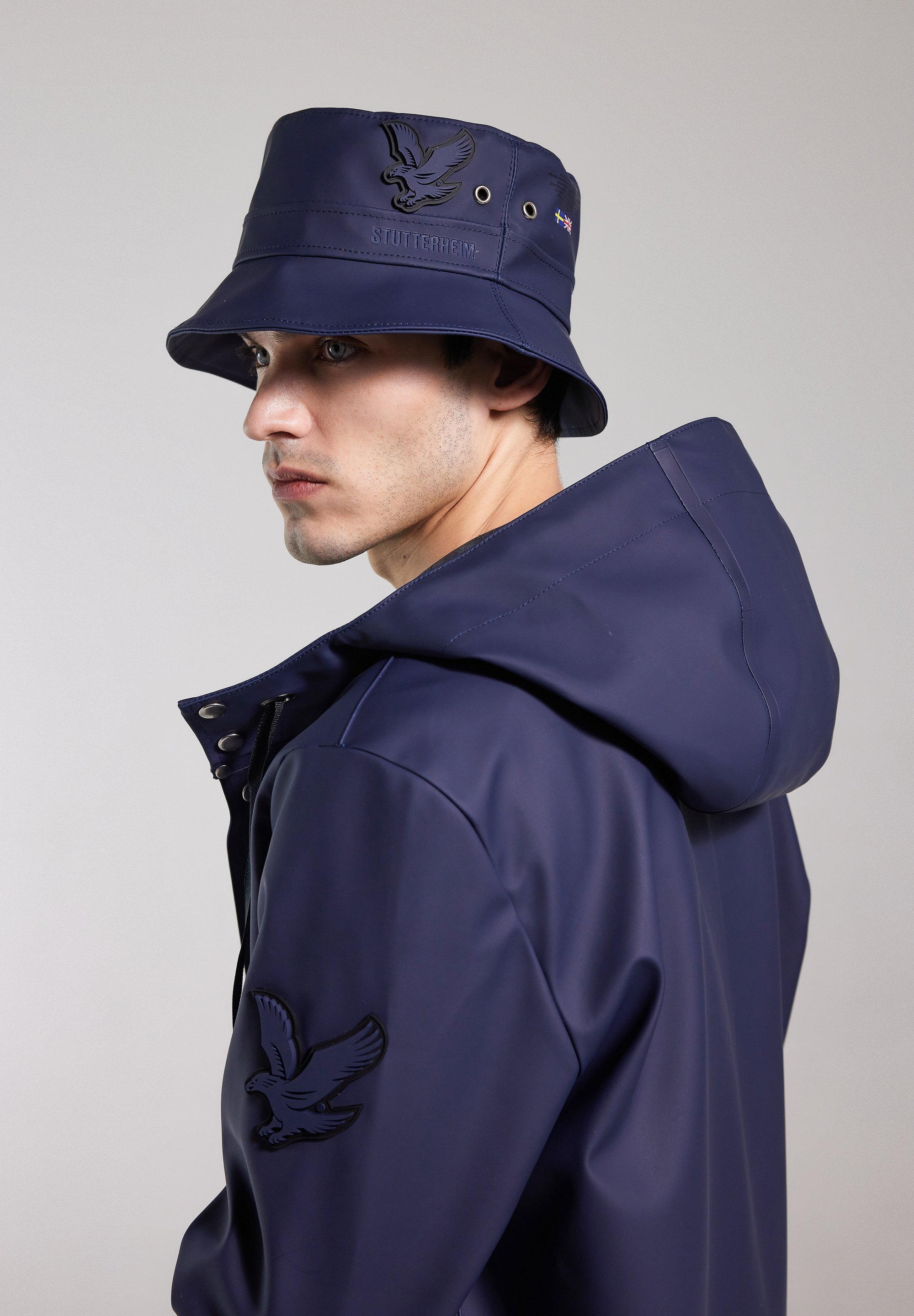 Stutterheim STUTTERHEIM X LYLE & SCOTT BUCKET HAT - Chapeau - black